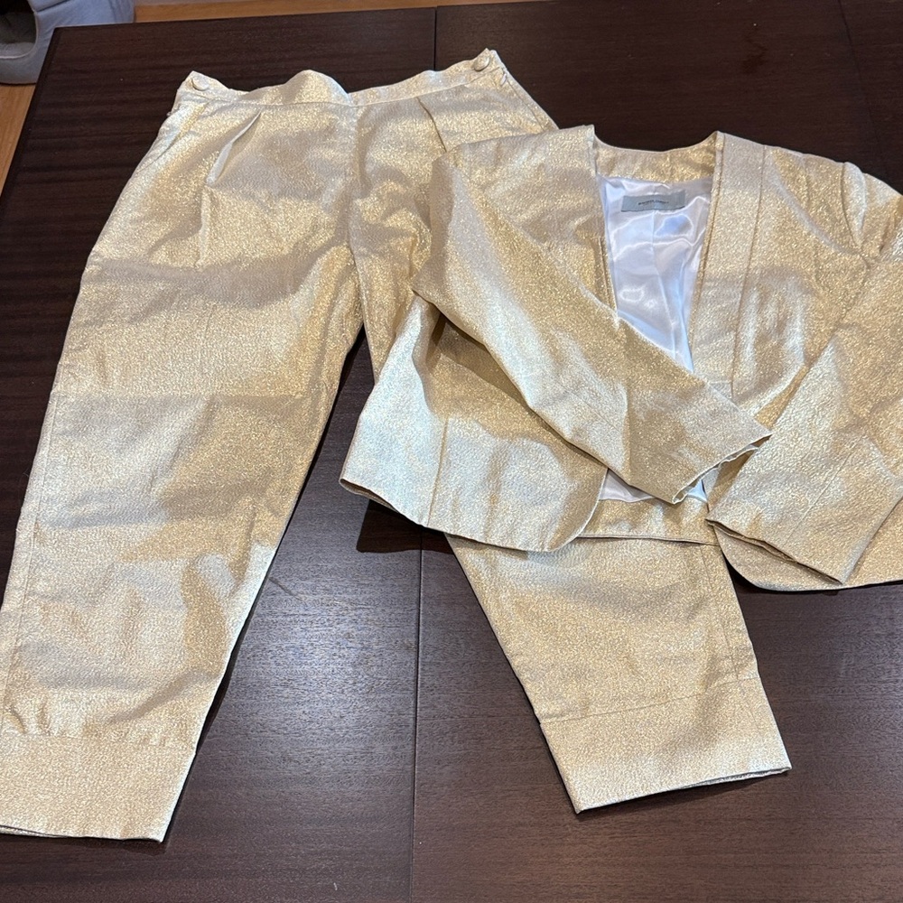 Rachel Comey Gold Blazer and Pants Set Sz 6